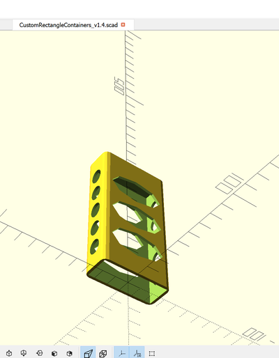 openscad paramétrique article récipient coquille personnalisable poids léger découpes hsw by réveillez outils organisateurs espace rangement stockage nid 39 abeille mur 3d print model - Mito3D