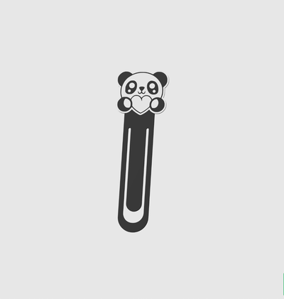 bookmark panda kawaii by terabite tools book 3d print model - Mito3D