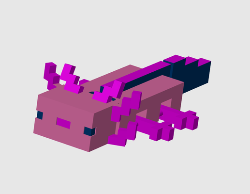 articolare minecraft axolotl remixare colore ams remixato by letitbe 7 miniature animali articolato flessibile animale zoo pesce giocattolo 3d print model - Mito3D