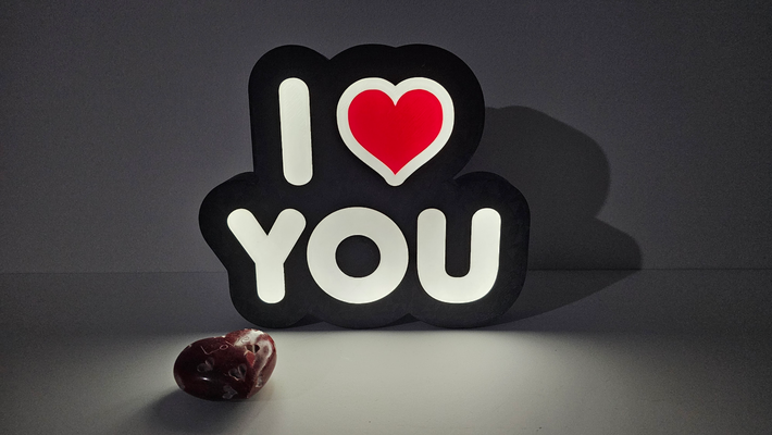 i love - lightbox led lamp vertical version by 3dacores art models heart valentine valentines day valentine's 3d print model - Mito3D