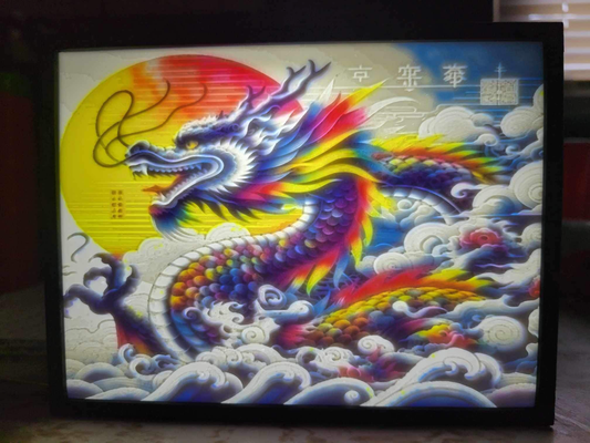 year of dragon v3 lithophane by nates print shop household decor cmyk cmyklithophane bronode lithobox bundle color light art colorful 2024 3d 3d print model - Mito3D