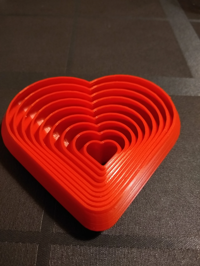 agitarsi cuore remixato by oculare dinamico arte modelli printinplace print in place spirale giocattolo gadget facile divertimento matematica san valentino giorno 3d print model - Mito3D