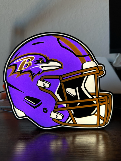 corvos caixa luz by nerd gênio coletivo arte sinais logotipos futebol pé bola capacete mascarar raven esporte esportes conduziu equipe times super tigela superbowl nfl presente 3d print model - Mito3D