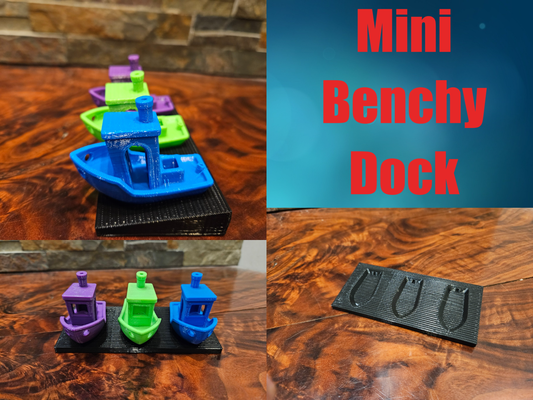 3 boat 3d benchy dock a1 mini compatible by doodleprinting art models benchyboat 3dbenchy stand holder display storage sculpture 3dprinting 3d print model - Mito3D