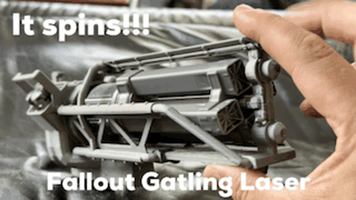 ricaduta gatling laser filatura barili by faran3d oggetti scena cosplay replica arma gatlinglaser fallout4 fallout76 vegas powercore articolando 3d print model - Mito3D