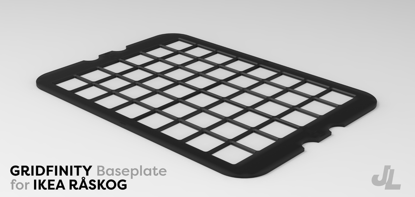 grillefinity plaque base ikea raskog by gratuitjstn outils organisateurs 3d print model - Mito3D