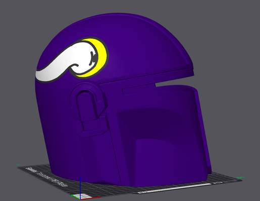 minnesota vikings mandalorien casque remixé by fumée accessoires cosplays masques casques football nfl mando viking guerres étoiles 3d print model - Mito3D