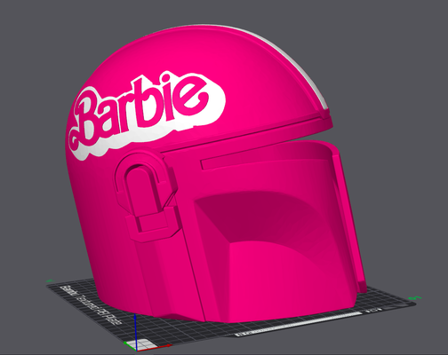 mandaloryalı barbie kask yeniden karıştırılmış by duman kafesi sahne cosplays maskeler kasklar mando yıldız savaşları kızlar film 3d print model - Mito3D