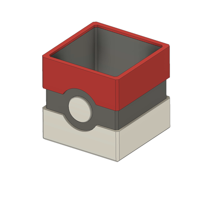 multicolore pokeball fioriera 60mm 2 4 cubo forma by vulcan lucky domestico arredamento pokemon 3d print model - Mito3D