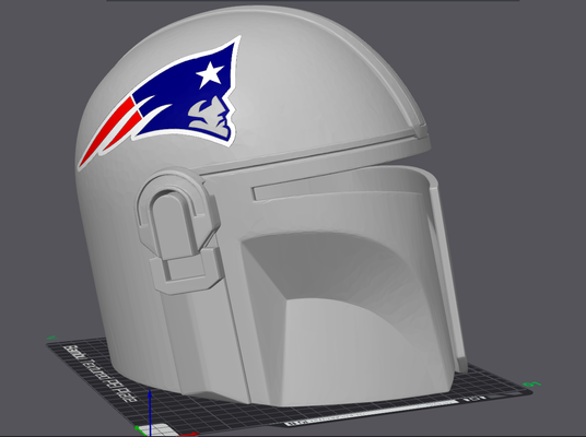 i̇ngiltere vatanseverler mandaloryalı kask yeniden karıştırılmış by duman kafesi sahne cosplays maskeler kasklar futbol nfl pats mando yıldız savaşları 3d print model - Mito3D