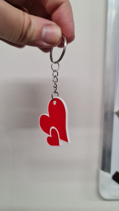 hearts - keychain by bellero fashion jewelry charm key valentinstag valentinsday valentin valentine heart 3d print model - Mito3D