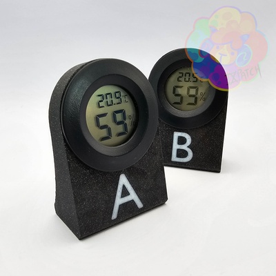 labeled ams hygrometer holders by ixpatch 3d printer parts holder multicolor filament stand mount letter temperature humidity lab control label identification bambu bambulab x1c 3d print model - Mito3D
