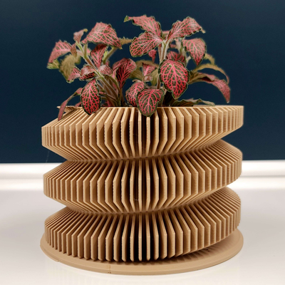 fantástico plantador espiral versión by hacedores triturar casa jardín florero hogar decoración decoraciones decorativo 3d print model - Mito3D