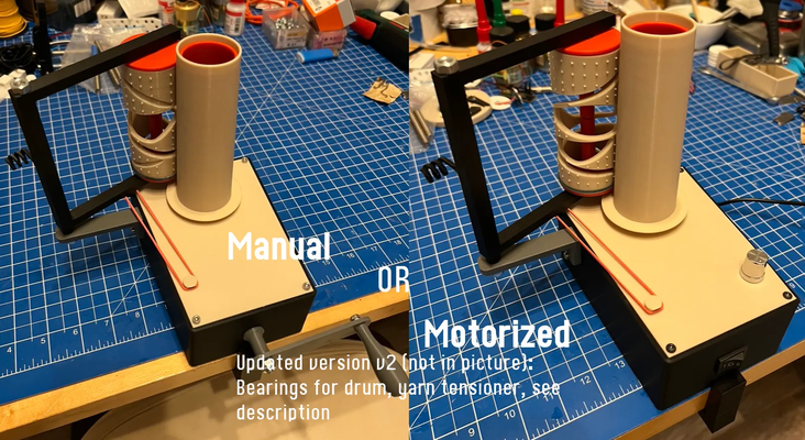 fio cone enrolador v2 manual or motorizado by holger pandel passatempo faça csm tricô enrolamento lã 3d print model - Mito3D