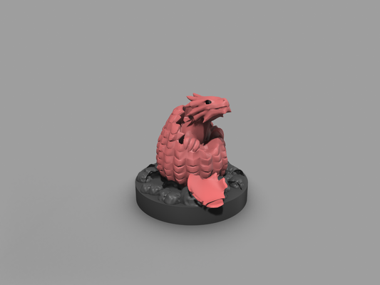 bebê dragão incubação 2versions ams fechado 2versionen by juliano quadra miniaturas 2024 3d impressão babydragon babydrache ovo dragonegg 3d print model - Mito3D