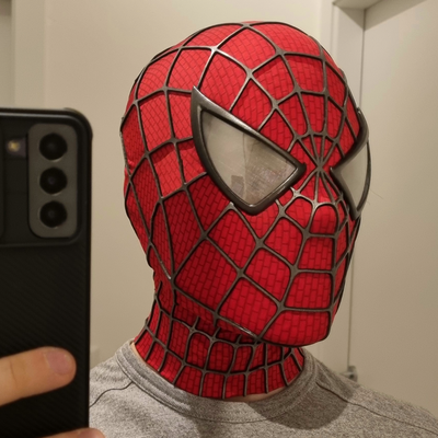 spider man raimi faceshell + lente realistico by mirkobocca oggetti scena cosplay maschere caschi uomo ragno casa verde goblin willem dafoe tobey maguire 3d print model - Mito3D