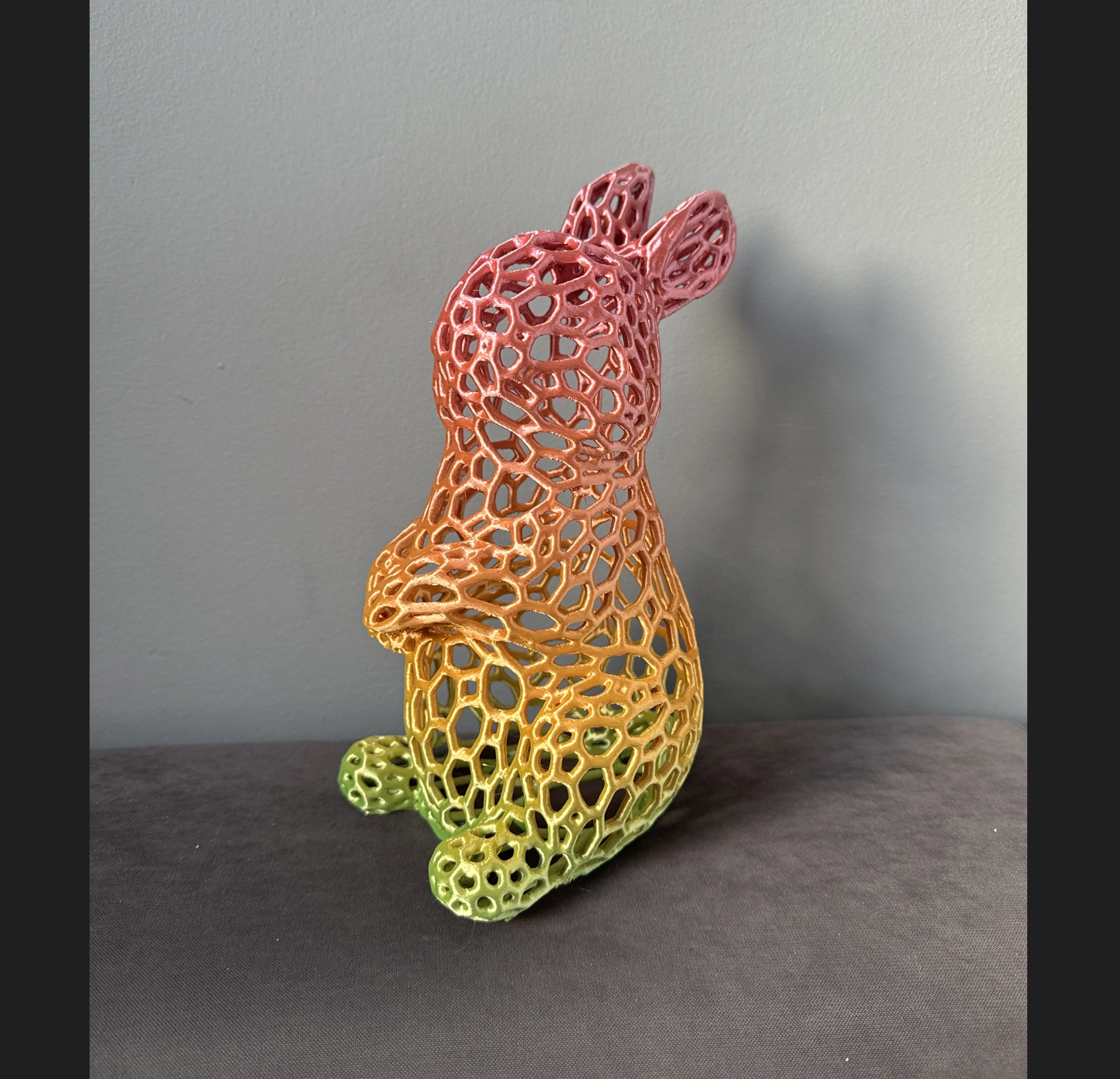 bunny voronoi remixed by xeraj household decor easter rabbit egg animal 3D print model - Mito3D