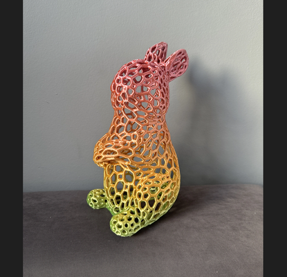 conejito voronoi remezclado by xeras casa decoración pascua resurrección conejo huevo animal 3d print model - Mito3D