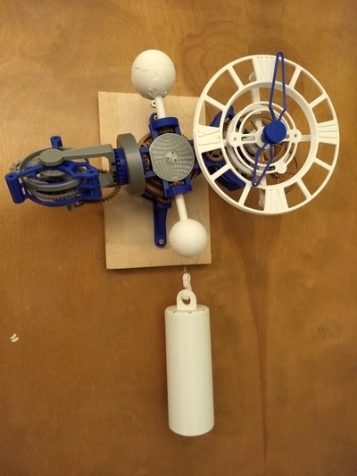triassiale tourbillon orologio mod remixato by mcmaven formazione scolastica ingegneria bilanciere scappamento ingranaggio ingranaggi complessità gratuita meccanico meccanismo parete 3d print model - Mito3D