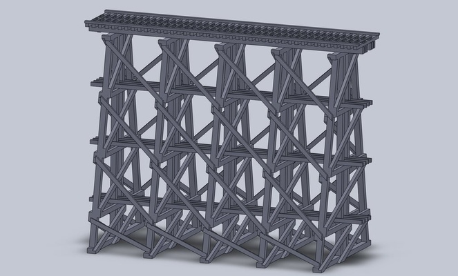 n scale train trestle display by mcmaven hobby & diy bridge model railroad gauge truss trains 3d print model - Mito3D