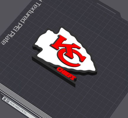 kansas città capi logo tavolo in piedi by 5kyrunn3r arte segni loghi nfl americano calcio nazionale lega afc ovest ams pronto superbowl 3d print model - Mito3D