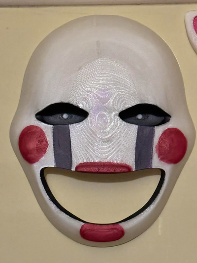 marionette mask - wall mounted five nights at freddys remixed by faran3d props & cosplays masks helmets fnaf puppet 3d print model - Mito3D