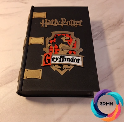 harry potier livre boîte gryffondor by 3dmn accessoires cosplays espace rangement ams multicolore magie sorcier amusement cool pratique poudlard 3D print model - Mito3D