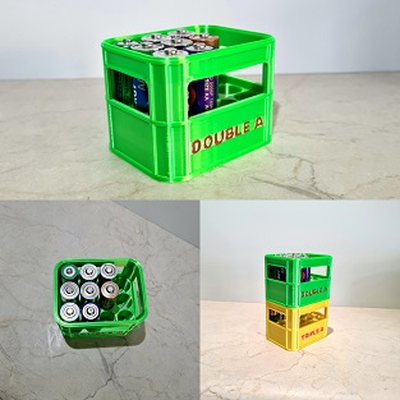 doppelt batterie kiste by 3d druckt geschenke werkzeuge veranstalter organisator 3d print model - Mito3D