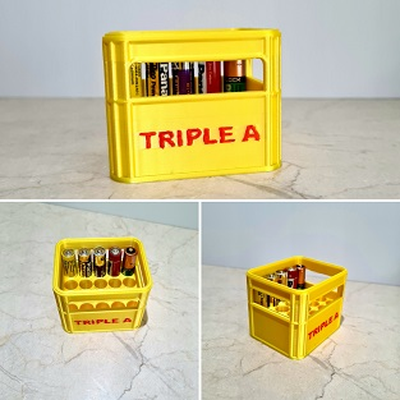 triple a battery crate by 3d prints gifts tools organizers orgainizer 3d print model - Mito3D