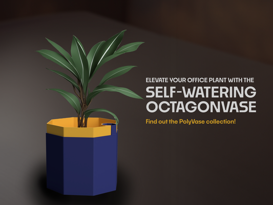 self-watering octagonvase by gervasi 3d household decor vase selfwatering cleaning selfwateringplanter watering flowerpot plant plantpot pot octagon lowpoly polyvase reservoir easyprint easyassembly multi color printing multicolor print polyterra polymaker reservoirvase 3d print model - Mito3D