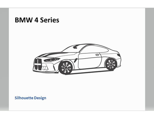 bmw 4 series silhueta by elmaker projeto arte 2d parede 3d print model - Mito3D