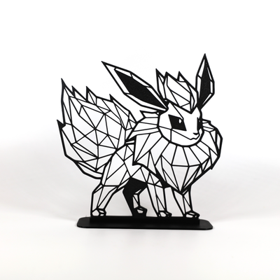 geométrico poli flareon by phaseworksca arte esculturas pokémon eevee colecionável exibição decoração contemporâneo ambiente nerd presente nintendo game boy nostalgia desenho animado anime 3d print model - Mito3D