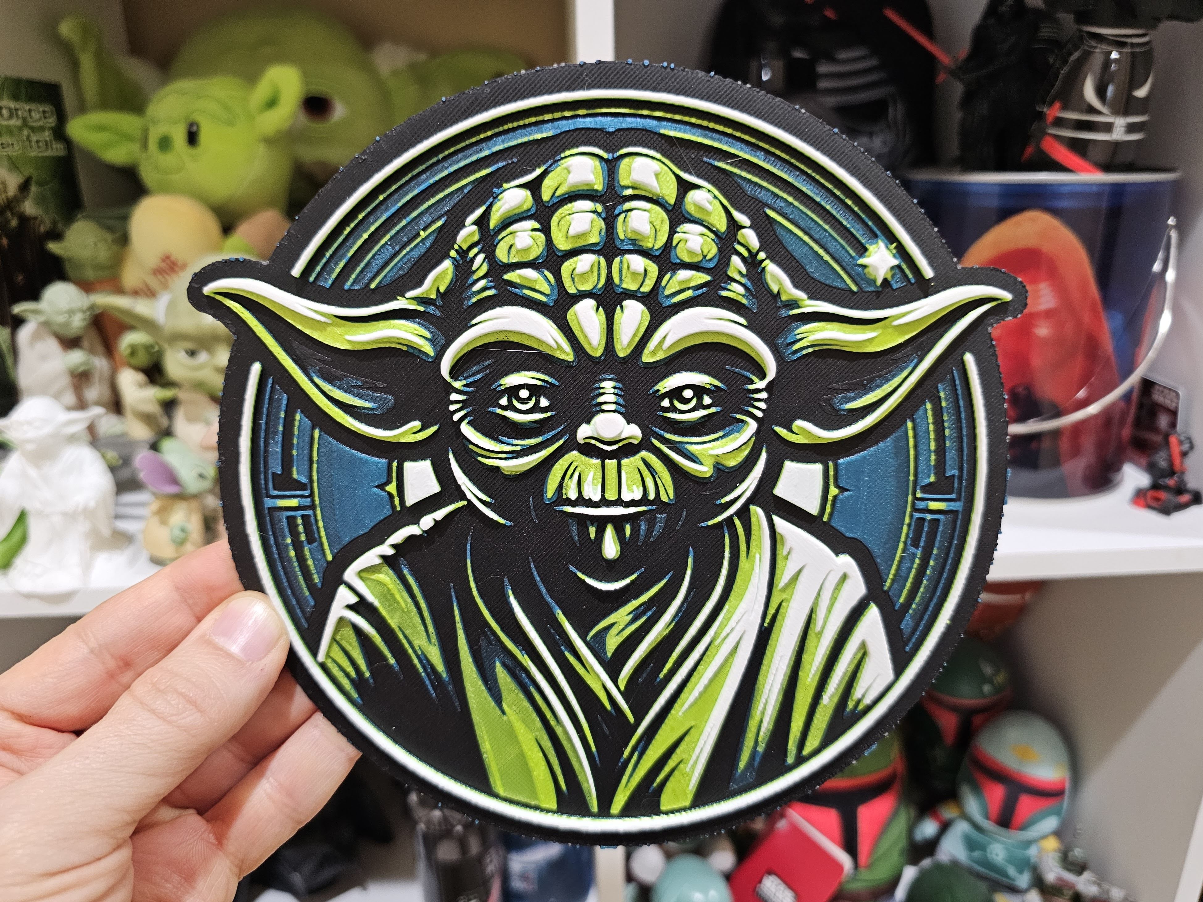 star wars inspired old jedi master hueforge yoda by chris pirillo art 2d starwars creature empire alien ai empirestrikesback midjourney aiart jedimaster dagobah 3D print model - Mito3D