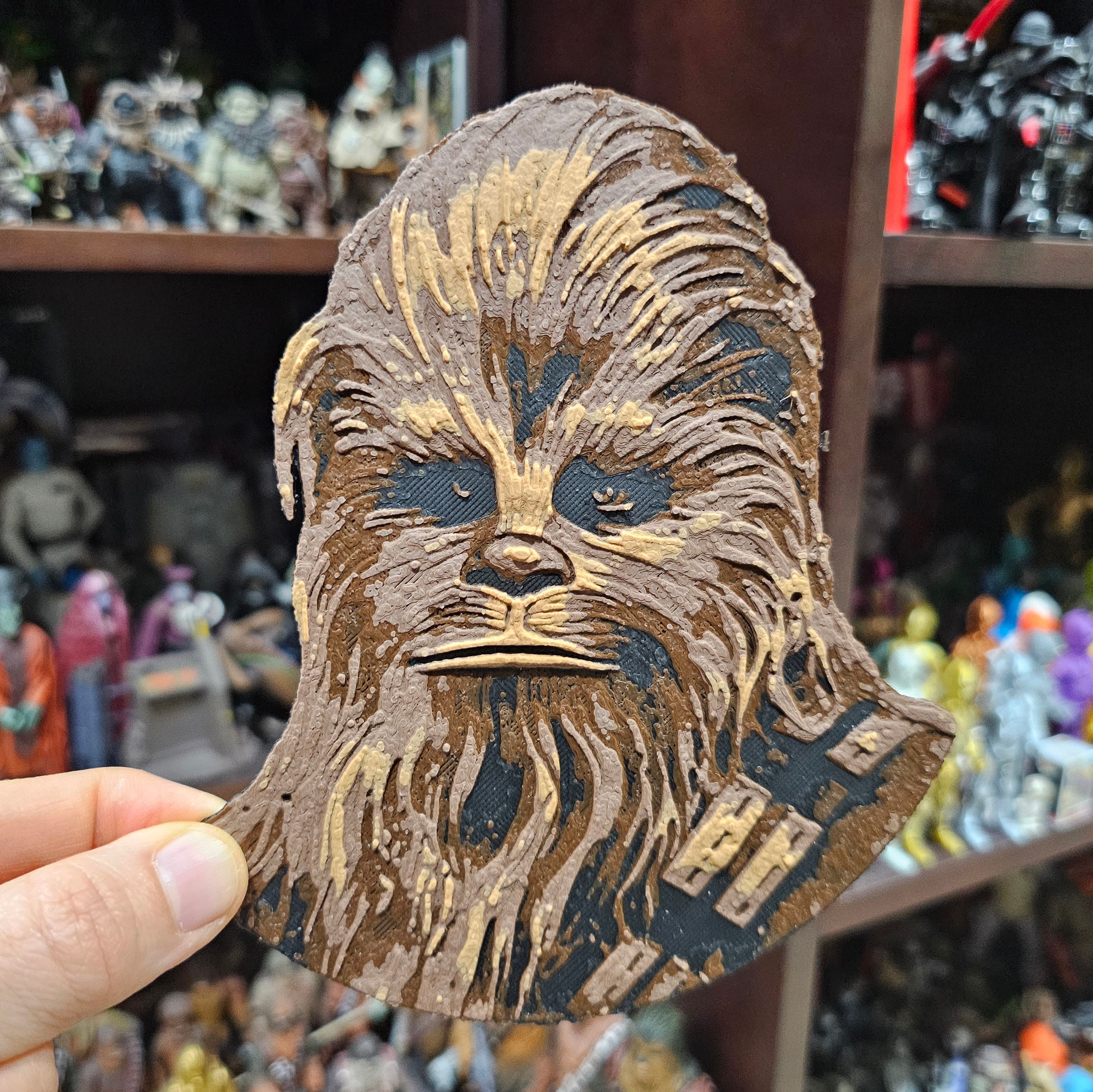 stella guerre ispirato pettini permesso fucina cappelli chewbacca by chris pirillo arte 2d stellari chewie pettine capelli peloso wookiee wookie metà viaggio aiart 3D print model - Mito3D