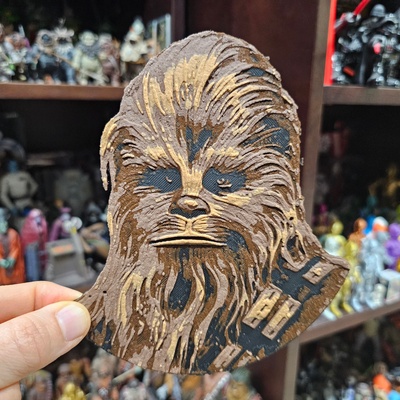 star wars inspired no combs allowed hueforge chewbacca by chris pirillo art 2d starwars chewie comb ai hair hairy wookiee wookie midjourney aiart 3d print model - Mito3D