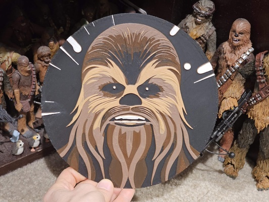 star wars inspired wookiee win hueforge chewbacca by chris pirillo art 2d starwars chewie ai wallart wookie midjourney chewy aiart 3d print model - Mito3D