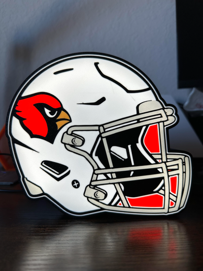 cardenales caja ligera by friki genio colectivo arte señales logos cardenal arizona ligero casco máscara equipo equipos deporte deportes súper cuenco superbowl regalo 3d print model - Mito3D