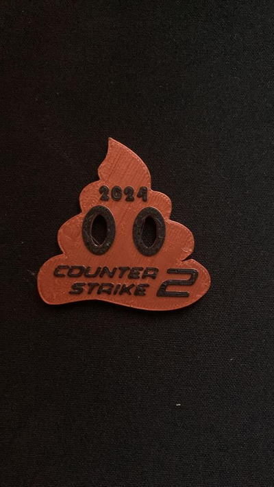 cs2 poop - counter strike 2 by achimque art coin & badges plate badge cs16 counterstrike lan party 3d print model - Mito3D