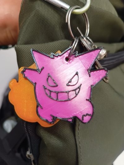 gengar pokemon keychain by 3dcityquilmes art signs & logos 3d print model - Mito3D