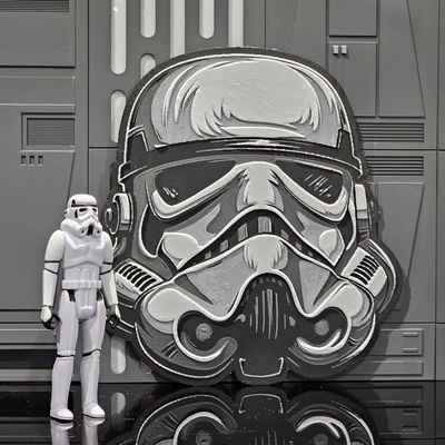 star wars inspired tk-3a7 hueforge stormtrooper helmet by chris pirillo art 2d starwars trooper imperial empire sith jedi ai flat midjourney aiart 3d print model - Mito3D