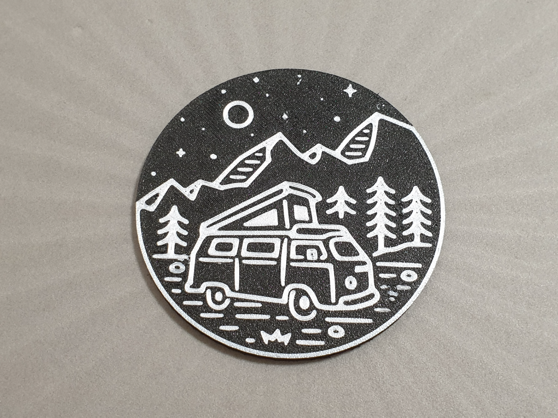 wohnmobil van untersetzer by ba97 kunst 2d vw bus berg berge natur freiheit frei tee kaffee untertasse mond reise multi farbe 3D print model - Mito3D