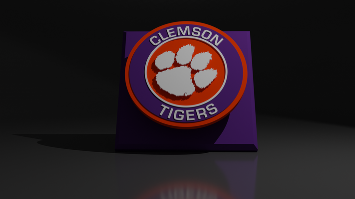 ncaa clemson università tigri galleggiante logo cartello by hangardesigns arte segni loghi calcio pallacanestro baseball pallavolo gli sport cantare multicolore 3d print model - Mito3D