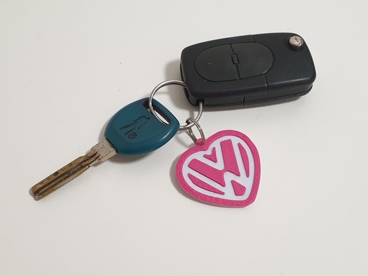 vw volkswagen coração keychai by h ba97 arte 2d chaveiro logotipo multi cor 3d print model - Mito3D