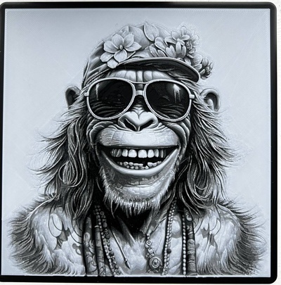 hippie chimpanzé estranho animais by donmatis arte modelos forja chapéus 3d print model - Mito3D