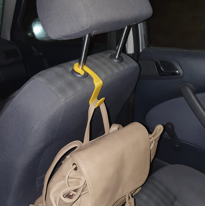 voiture siège sac titulaire soutien by joyeux husek loisir diy véhicules accessoires accessoir porte grille crochet organiser organisateur appui tête appuie cintre durable 3d print model - Mito3D