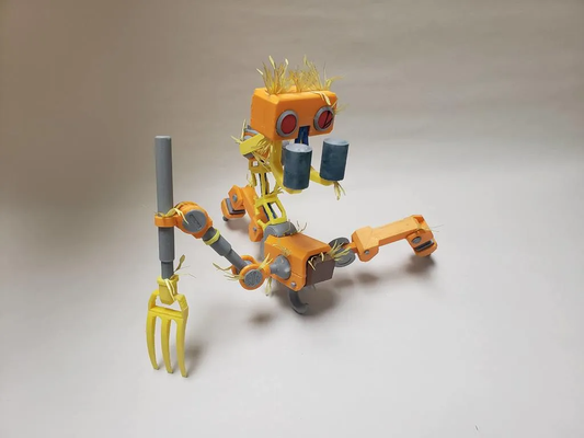 haybot sucatear mecânico by cadae miniaturas hank robô feno 3d print model - Mito3D