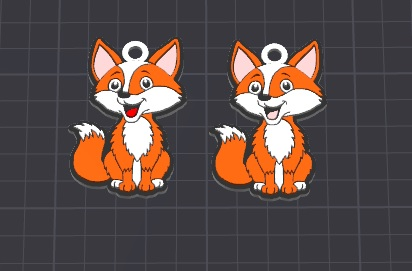 cute animal felix fox multicolor keychain necklace charm free commercial by dominator334 fashion jewelry key ring rings chain chains keyring keyrings accessory animals kid kids friendly child children pendant ams ready boy girl boys girls gift happy 3D print model - Mito3D