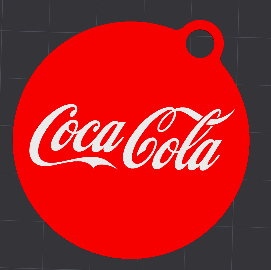 coca cola portachiavi by ungarelli arte segni loghi coca logo catena chiave 3D print model - Mito3D