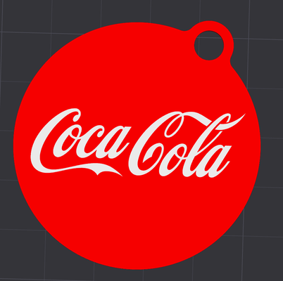 cocacola keychain by ungarelli art signs & logos coca cola logo chain key 3d print model - Mito3D