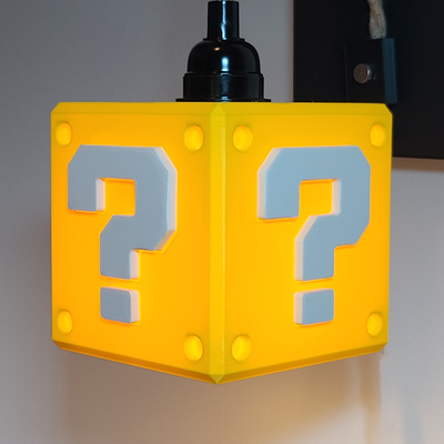 power up glow - video game inspired functionalart by makers mashup household decor lamp hanging hanginglamp videogame videogames gameroom light home homedecor decoration decorations mariobrothers mario supersmashbros supersmashbrothers nintendo gaming gamer lampshade nostalgic 3d print model - Mito3D